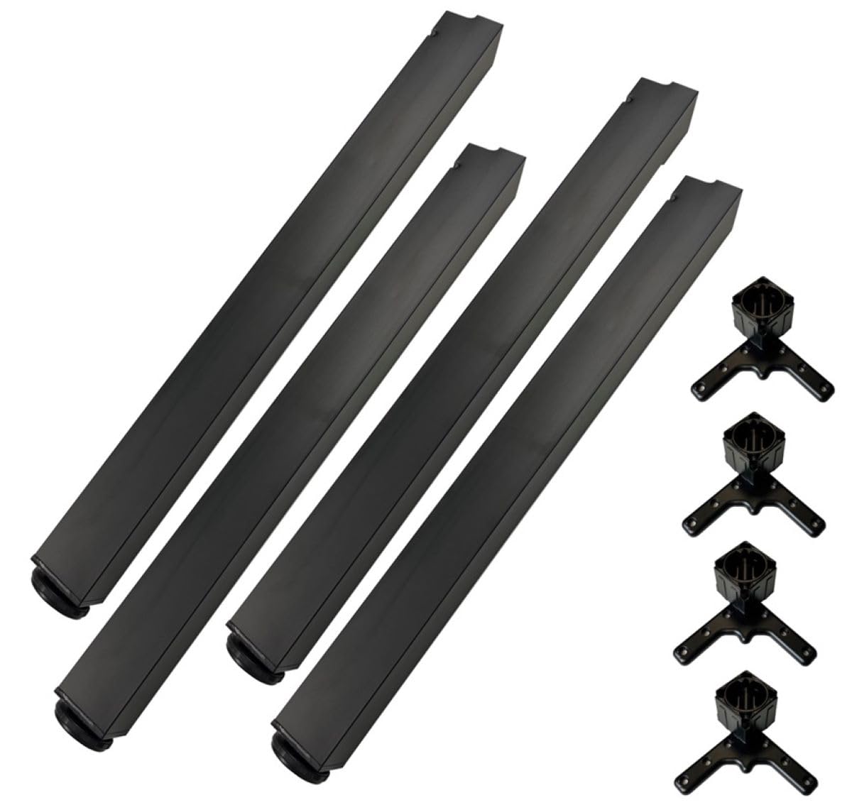 durante® 4er Set Tischbeine TFD60 eckig Schwarz matt 710 mm