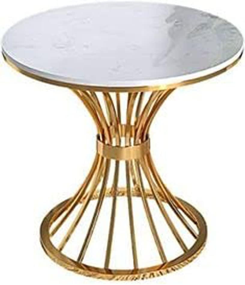 Image of Coffee Table Nesting Set of 2 Side Set Golden Frame Circular and Pattern Wooden Tables, Living Room Bedroom Apartment Modern Industrial Simple Nightstand (damru 2)