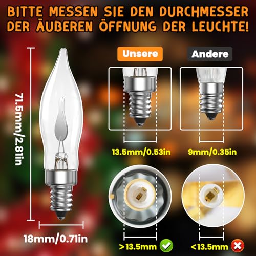 Flammen-Glühbirne Brightark E10 Flackernd für Weihnachtsdekoration