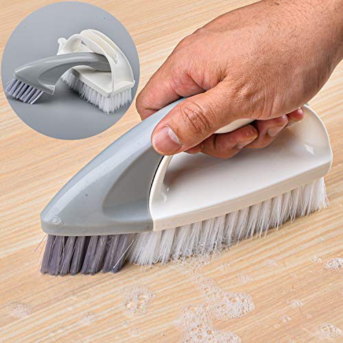 Buy 1 get 1 🔥 Scrub Brush with Comfortable Grip,Bathroom Kitchen Tiles and Joints Cleaning Tool for Sink, Tub, Countertop and Floor,2 in 1