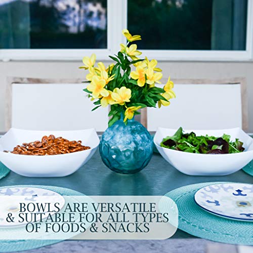 Plasticpro Disposable 128 Ounce Square Serving Bowls, Party Snack Or Salad Bowl, Extra Large Plastic Elegant White Pack Of 4 #TOP5