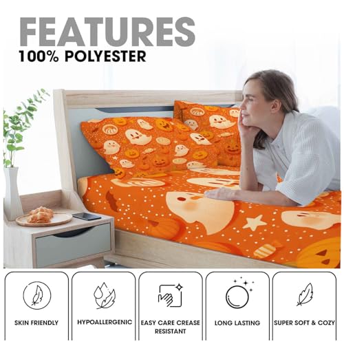 Drap housse Halloween orange pour transformer votre chambre d'invités - 8