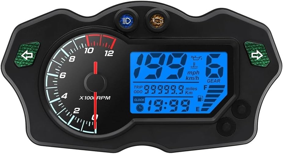 Motorcycle Odometer Gauge Universal Motorcycle 12000rpm Tachometer For Motorcycle Modified Digital Meter Mechanical 7-Color