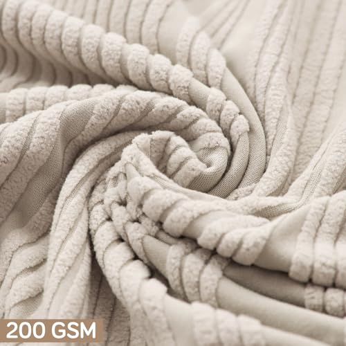 Image of HOKIPO 200 GSM Premium Knitting Jacquard Elastic Dining Table Chair Cover Set of 2, 'Nestiva Series' Skimmed Cream (AR-6072-CRM)