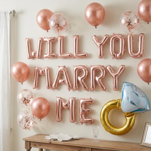 JeVenis Rose Gold Willst du mich heiraten Luftballons Heirate mich Luftballons Heiratsantrag Ideen...