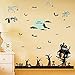 BOUTIKS® Adhesivos de Pared Decoración Halloween, Arte DIY PVC Decoración Halloween Bruja Murciélago Pegatinas de Pared Murales para Ventanas Puerta Gabinete Vidrio y Pared, 116x86 cm, Halloween