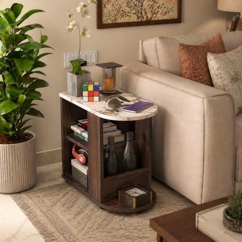 Studio Kook Bene Side Table with Storage, Junglewood Marble