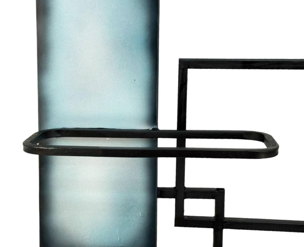 DanDiBo Botellero de pared de metal negro 8 botellas estrecho 96618 diseño moderno botellero