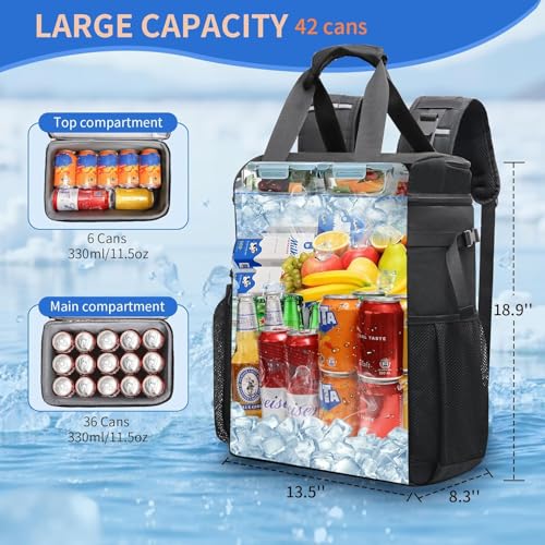 Estarer Kühlrucksack 35L Kühltasche Picknickrucksack Wasserdichter Rucksack zum Kühl mit Flaschenöffner beim Camping, Wandern und Strand