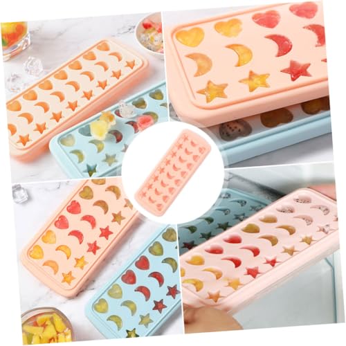 Molde para cubos de hielo con tapa de silicona rosa miniatura 7