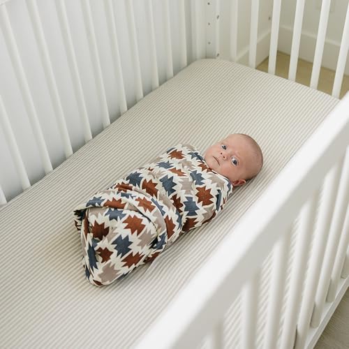 Image of Mebie Baby Western Aztec Muslin Swaddle, Modern and Neutral Swaddle Blanket for Baby Girl or Boy, Soft Baby Blankets, Newborn Swaddle Blanket, 0-3 Month, Comfy Wrap, Baby Essentials & Gifts