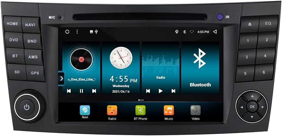 7 Inch Android Car DVD Player GPS Stereo Radio for Mercedes-Benz E-Class W211, G-Class W463, CLK-Class W209, CLS-Class W219 Support Wireless Carplay/Android Auto GPS Navigation