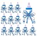 Produktbild JZK 24 x Blau Geschenkbox Gastgeschenk Süßigkeiten Schachtel für Baby Junge Geburtstag Taufe Neugeborenen Babyparty Baby Shower Kinder Party