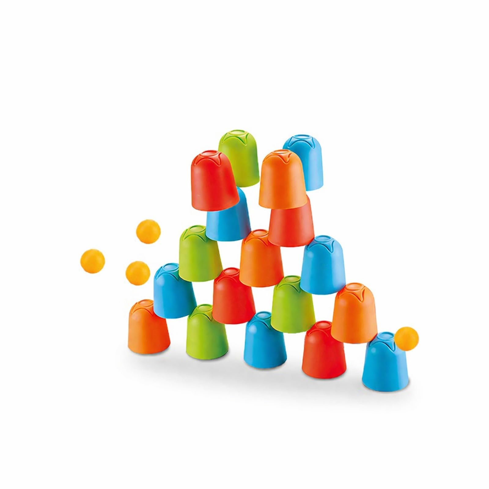 FAMBIZ Blocks Quick Stacking Cup, Ball Toss Play Activity, Fine Motor Skill Development, Hand Eye Coordination, Indoor and Outdoor Fun, Imaginative Play, Easy to Stack and Build Towers, 22pcs