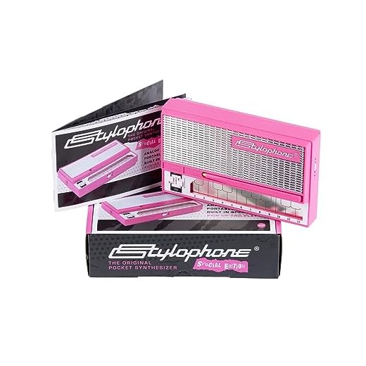 Stylophone Rosa - Sintetizador electrónico de bolsillo original - Edición especial | Instrumento musical sintetizador | Teclado sintetizador | Instrumento Stylophone