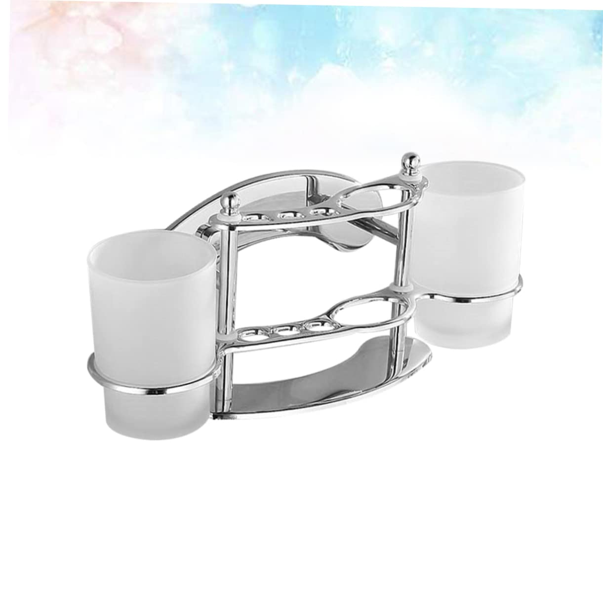 LIFKOME Portaspazzolino E Bicchiere in Acciaio Inossidabile Da Parete Portaspazzolino Bicchiere Per Bagno Supporto Per Spazzolini E Gargarismi