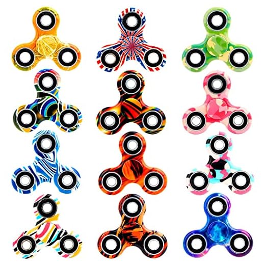 SCIONE Fidget Spinner Paquete de 12 Juguetes para aliviar el estrés y la ansiedad Fidget Spinners Regalo para Niños y Adultos Juguete de Dedo con Rodamiento Colorido Fidget Hand Spinner