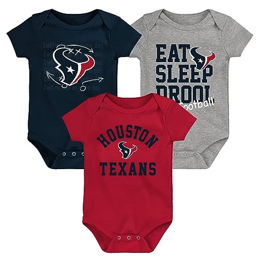 image for Outerstuff Newborn & Infant Navy/Red/Heather Gray Houston Texans Three