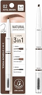 3-in-1 Eyebrow Pencil, Powder & Brush – Water...