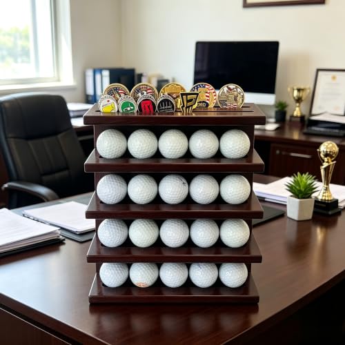 100% Solid Cypress Wood Golf Ball Display Case(Black Walnut) by Jialitang - Used condition - Image 7