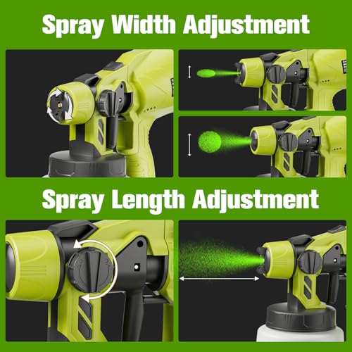 Brushless Cordless Paint Sprayer for Ryobi 18v Battery(Battery Not Included) 150 Din/s Viscosity,1000ml/min High Flow,Electric Spray Paint Gun for for House Painting-Tool ONLY by Synxiter - Image 6
