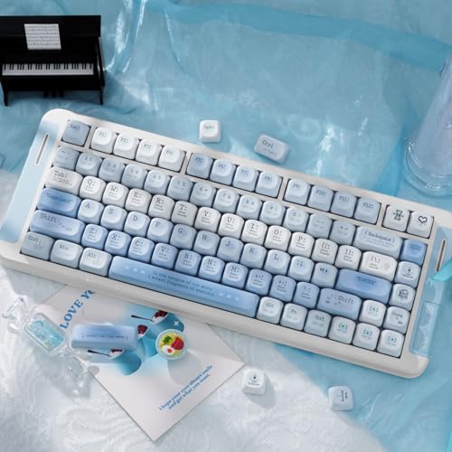 Image of PBT Keycaps Romantic Haze Blue 120 Keys Key Cap for Cherry MX