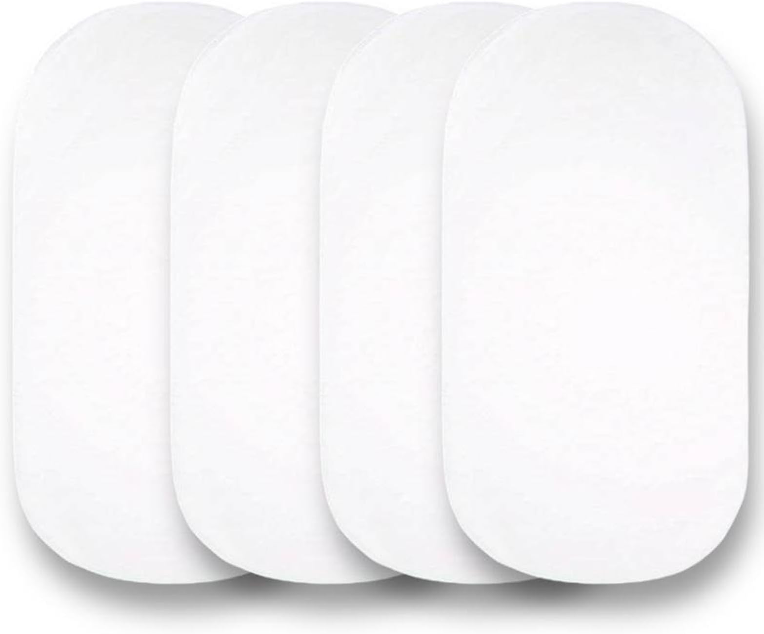 4 x Moses Basket Fitted Sheets - 100% Cotton Fitted Sheets for Moses Basket Or Baby Cradle (White)