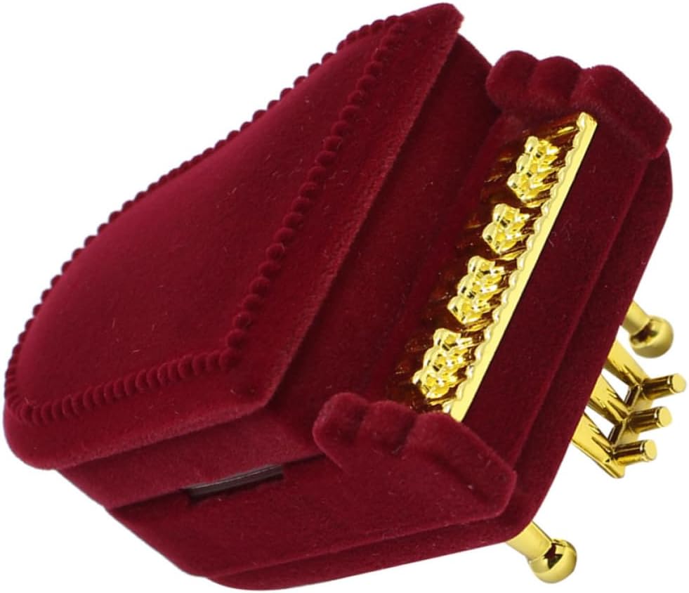 Piano Ring Box Flannel Jewelry Storage Organizer for Earrings