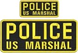Police US Marshal mbroidery Patches 4x10 and 2x5' Hook on Back gool Letters - Embroidery Patch for Jacket Hat Backpack