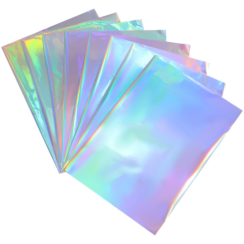 GORGECRAFT 50Pcs 29x21CM Silver Transfer Hot Foil Paper Laser Toner Reactive Foil Metallic Arts Cardstock Mirror Decorative Foil Sheet for Printer Scrapbooking Embossing Heat Transfer DIY Crafts
