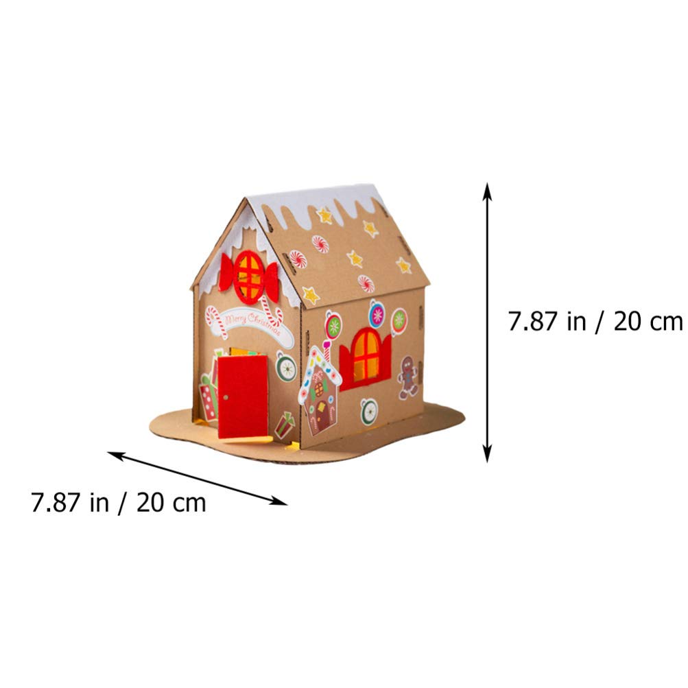 Milisten 1Set Xmas Cardboard House Christmas DIY Biscuits House Cardboard Christmas Gingerbread DIY Material Party Favor Supplies(Random) - Image 2
