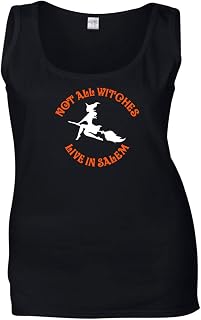 Not All Witches Live In Salem Ladies T Shirt and Top Sizes S-2XL