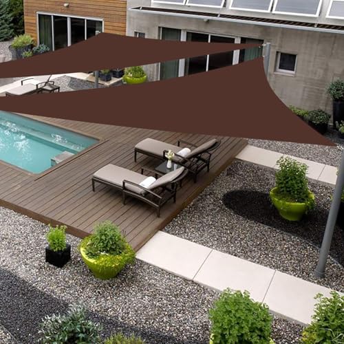 SHADEWIZ Triangle 32' x 32' x 32' Brown Sun Shade Sail Canopy Awning for Patio Backyard Lawn Garden Outdoor Activities Grade UV Block Mesh Netting, We Can Make Custom Sizes