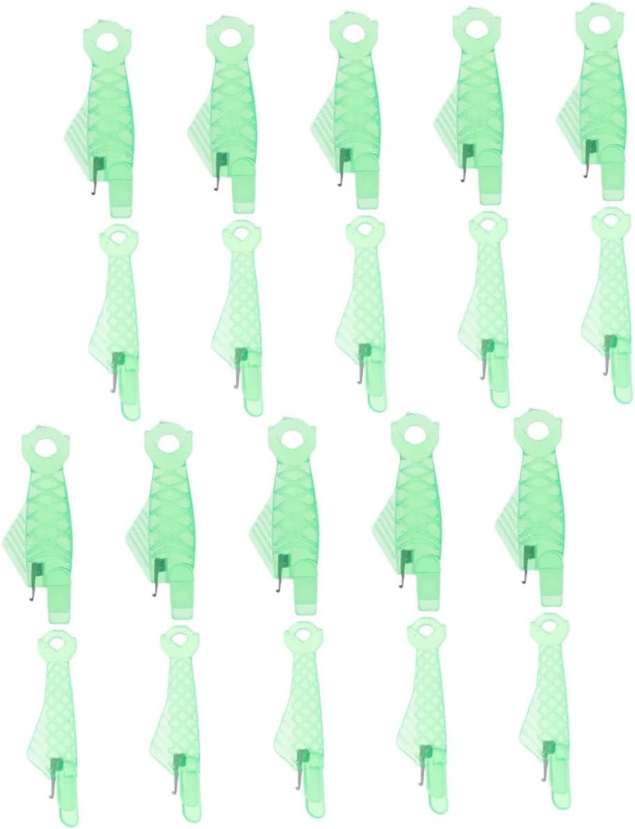 20pcs Fish Shape Needle Threaders for Sewing Beginners, Green