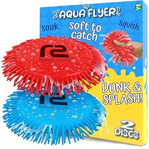 Beach Games Flying Disc Pool Toy: 2 Pack Water Discs for Kids – Soaks The Target On Impact – Best Outdoor Swimming Pool Toys for Kids – Fun Beach Games & Soft Toy Water Toys Ages 4-8 8-12 +