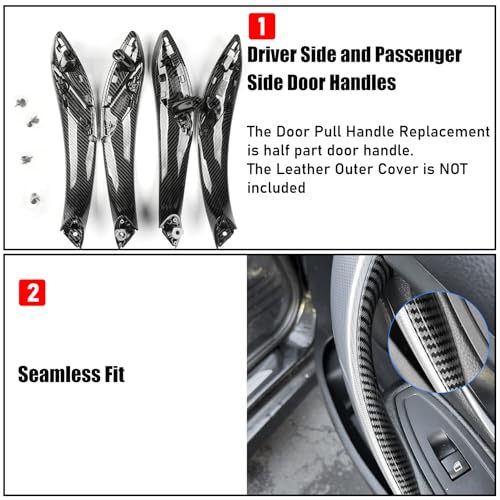 Image of Jaronx 4PCS Door Handles Replacement for BMW 3 Series F30 /F31 /F80 M3 | Driver Side and Passenger Side Interior Door Pull Handle Replacement for 320i,325i,328i,330i,335i,340i (NOT for 4 Series)