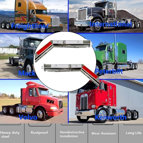 BST BSSP Semi Trucks Angled Spring Loaded Mud Flap Hanger Stainless Angled Spring Loaded Mudflaps Bracket for Commercial Truck Heavy Duty HD Mudflap Hanger, Bolt Spacing 2-1/2" 2.5" Right & Left Side by BST BSSP - Image 3