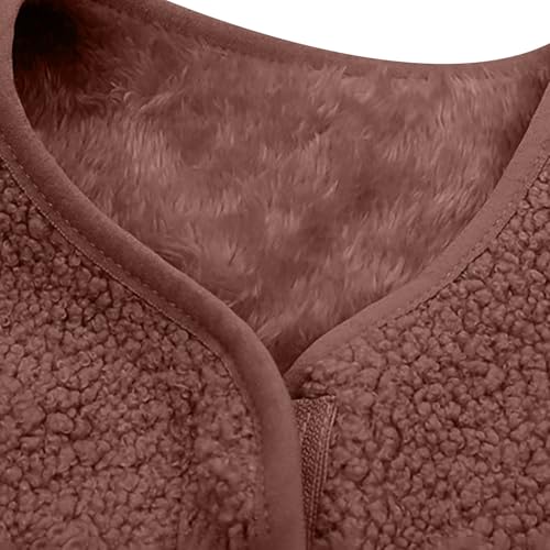 Toddler Boy Girls Fleece Vest Sleeveless Zip Up Sherpa Jacket Baby Kids Fall Winter Waistcoat Outerwear With Pockets Toddler Sherpa Jacket Khaki 5-6 Years4