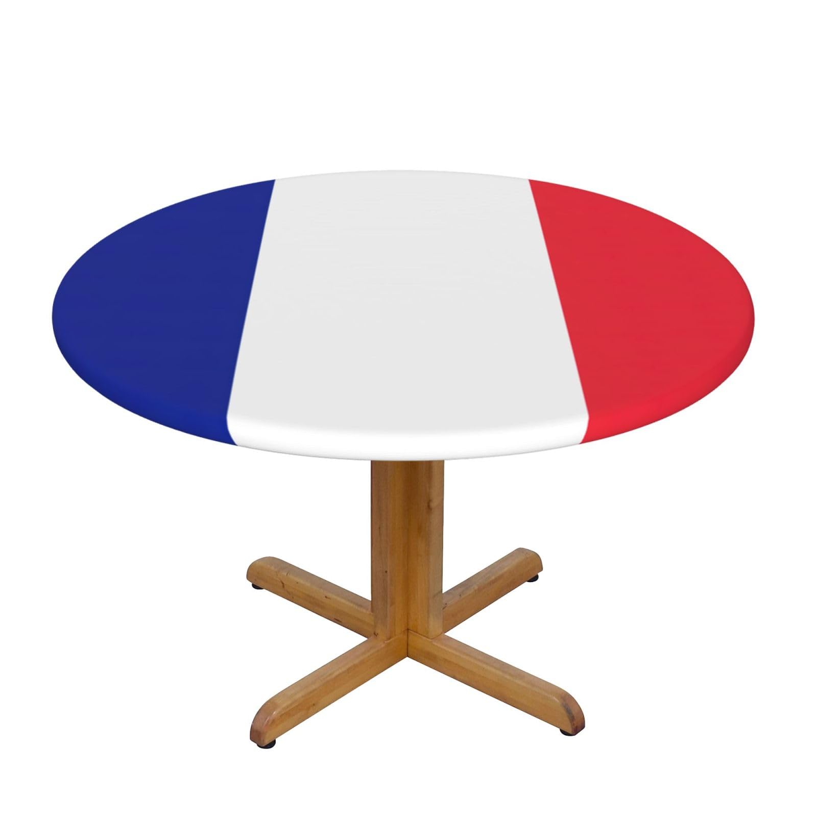 French Flag Print Oxford Wipeable Tablecloth Oil-Resistant Outdoor Table Cover Reusable Birthday Table Protector