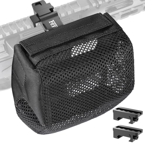 Feyachi Shell Catcher Heat Resistant Brass Catcher with Quick Release Zipper and Picatinny Rail Mount for Efficient Brass Shell Collection Ideal for Shooting Hunting (Light Black)