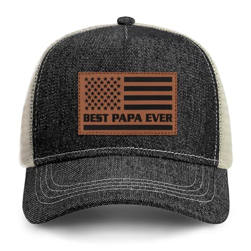 Image of Papa Gifts from Grandkids American Flag Cap Papa Hat for Grandpa