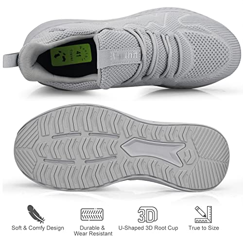 Feethit Mens Walking Running Shoes Lightweight Non Slip Gym Tennis Shoes Casual Breathable Slip On Sneakers For Men Gray 11 #TOP3