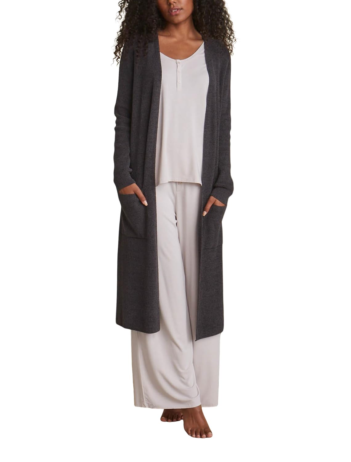 Barefoot Dreams CozyChic Ultra Lite Long Cardi Sweater Travel Long Sweater