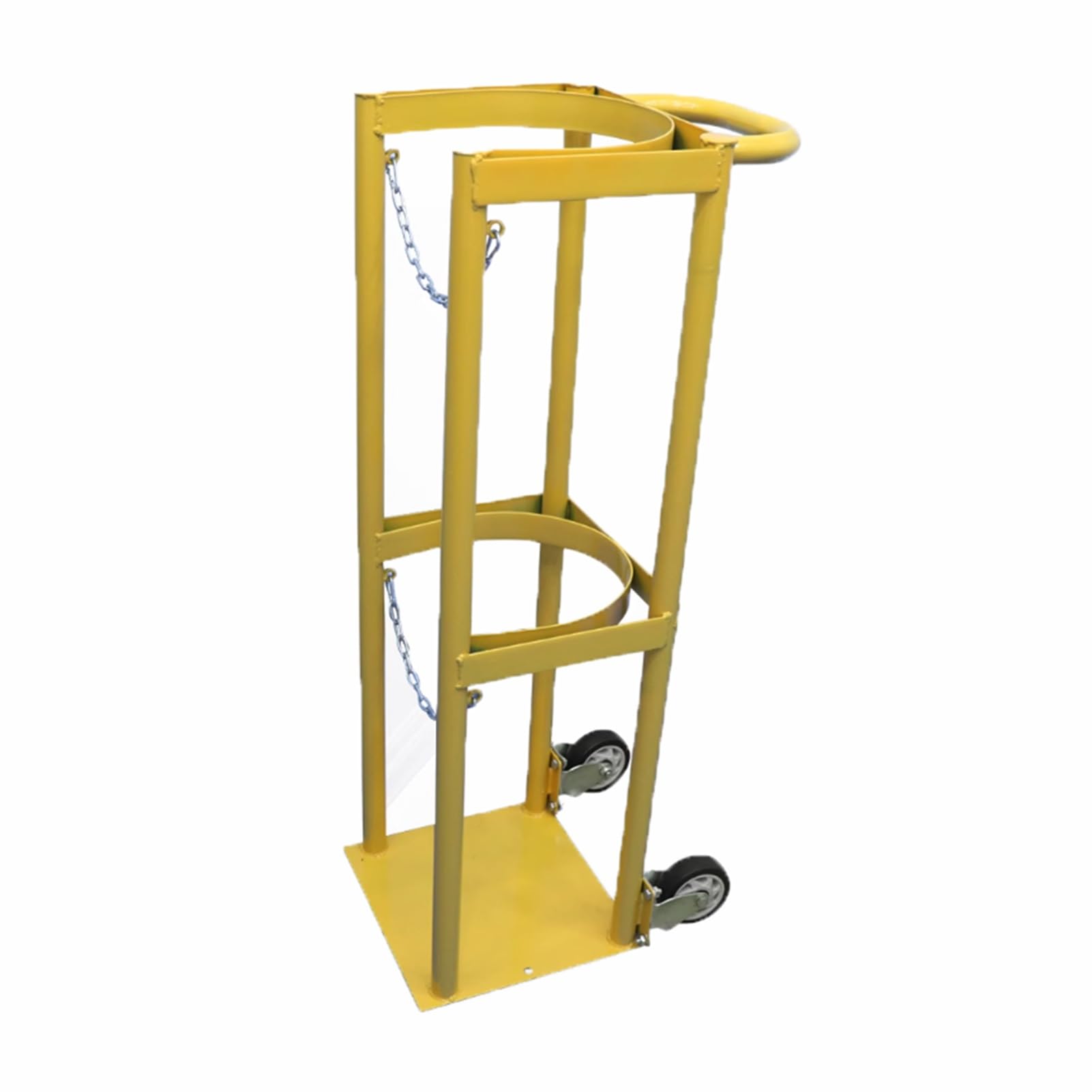 WQPMNYG Heavy-Duty Freestanding Oxygen Tank Holder, Cylinder Cart Dolly, Durable Gas Cylinder Trolley for Factory Use - Yellow Bracket