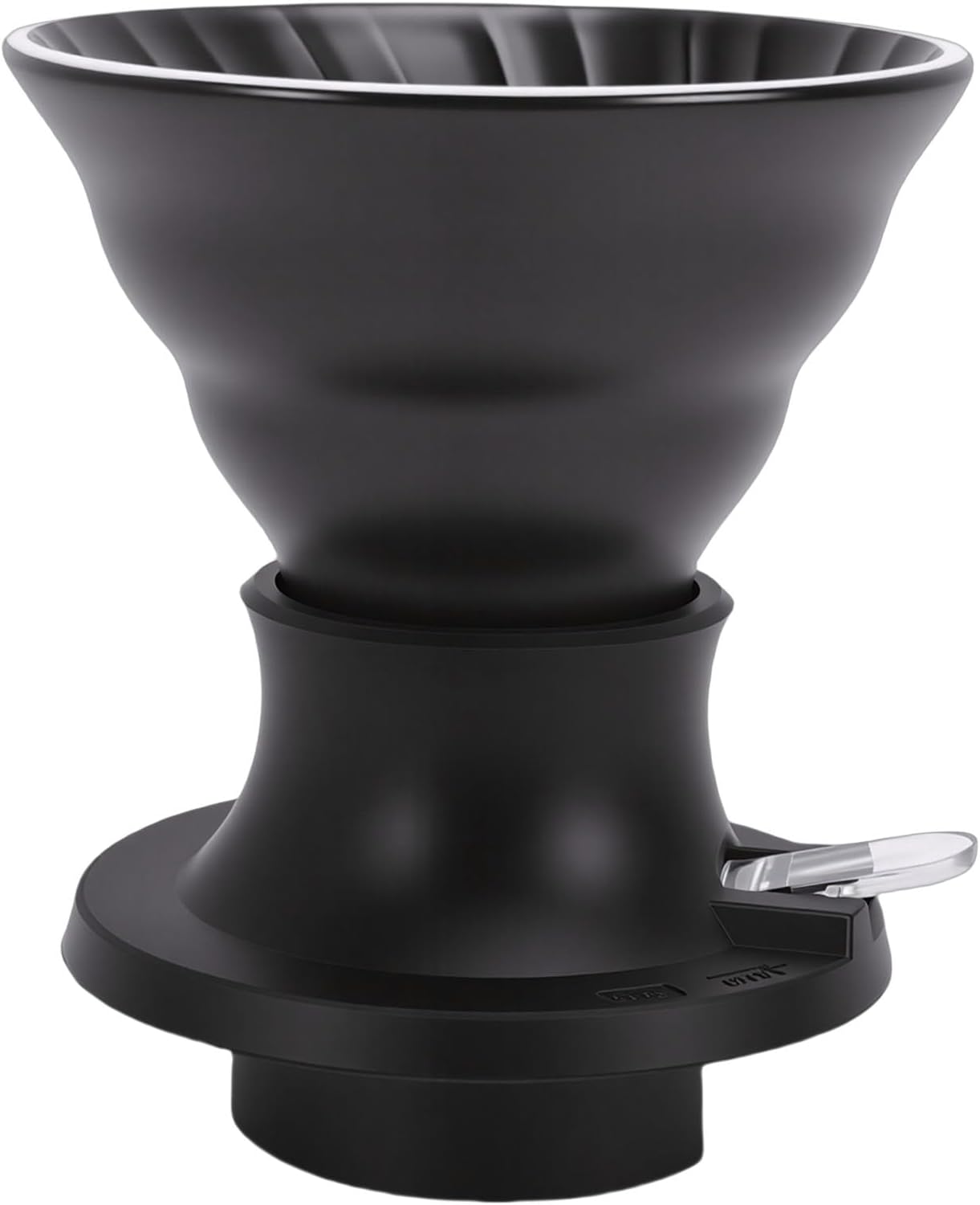 Pour Over Coffee Maker Ceramic, Coffee Dripper Immersion Style, with Built in Switch Valve and Silicone Gasket, for Easy and Extraction Control, Home Travel Office (Black)