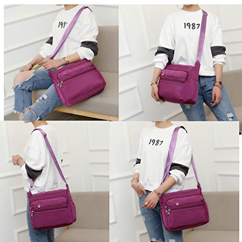 Crossbody Purses for women Multi-Pocket Nylon Shoulder Bags Lightweight Travel Purses Messenger Handbags3