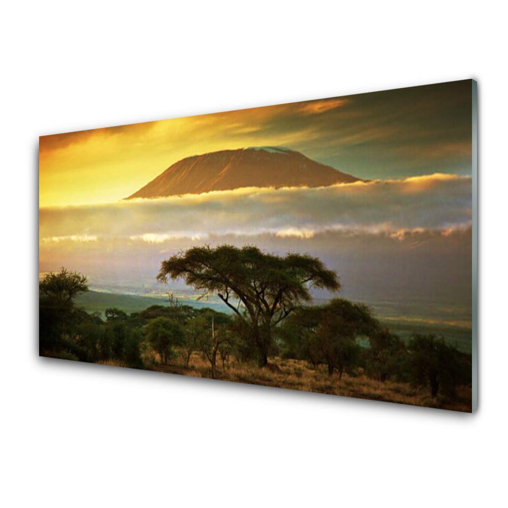Tableau moderne en verre trempé Tulup 100x50cm haute définition paysage de montagne