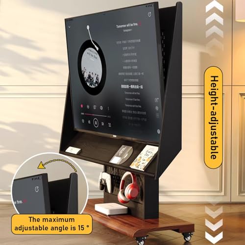 Soporte móvil para TV con ruedas y almacenamiento miniatura 5