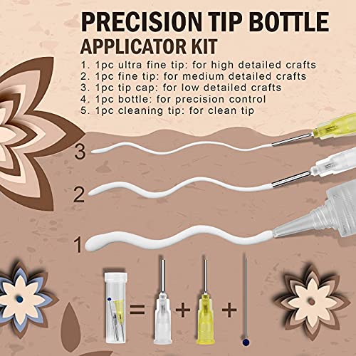 Obsede Craft Glue Dries Clear Art Adhesive 4Fl Oz/120Ml With Fine Metal Tip Bottle Applicator Kit For Diy Crafts Glitter Paper Card Decoupage Scrapbooking #TOP2