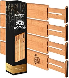 Adjustable Bamboo Drawer Dividers Organizers - Expandable Drawer Organization Separators For Kitchen, Dresser